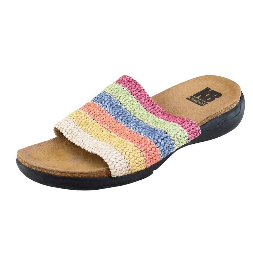 KB & Company Women Size 6 M Multicolor Woven Slide Sandals Casual Comfort‎
